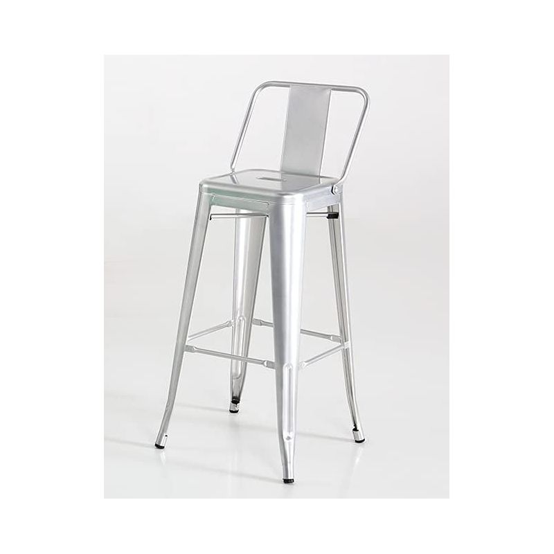 Taburete metal plata pack 4 unidades